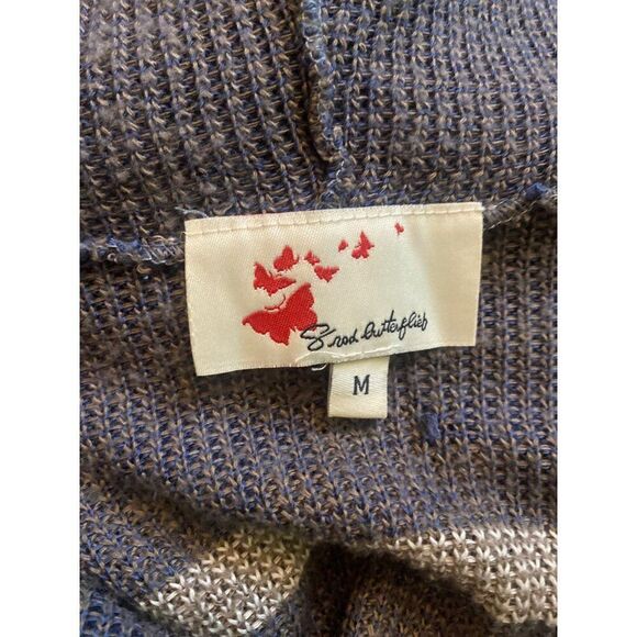 Srod Butterflies, Anthropologie Women's Aztec Hooded Open-Front Cardigan Medium - Picture 8 of 9